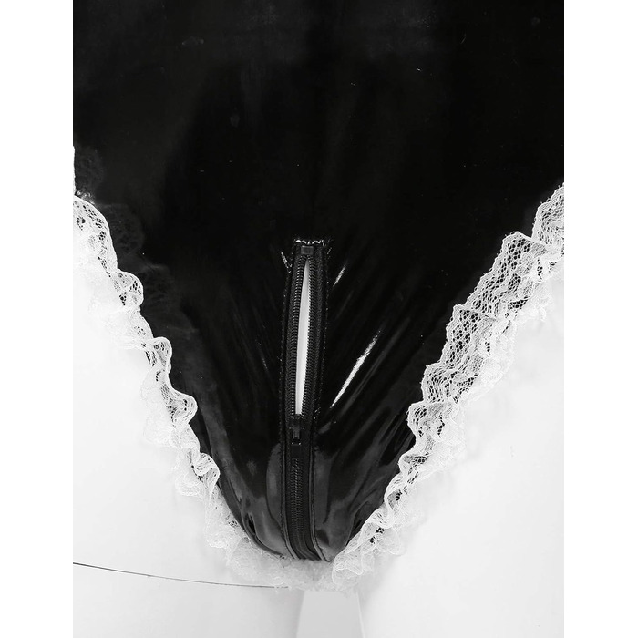 Костюм для косплею DINGGUANGHE-CUP для чоловіків: латексний боді з мереживом, чорний, розмір L