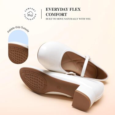 Жіночі туфлі Mary Jane від DREAM PAIRS, білі, розмір 43 EU