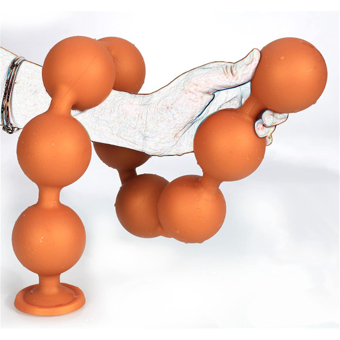 Анальні кульки Jinqian Silikon з 9 кульок, стимулятор G-точки, анальний дилататор, SM-іграшка для жінок та чоловіків (S-45 см, Ø 4 см)