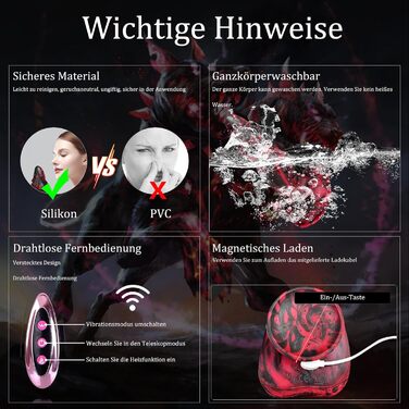 Анальний вібратор Jpscor Monster з 7 режимами вібрації та 3 функціями стимуляції, нагріванням. Іграшки для дорослих для жінок та чоловіків