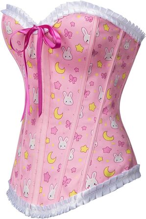 Кросет з мережива LittleForBig для жінок з шнурівкою, повномірний бюст, корсаж, бодішейпер, топ, рожевий, XXL