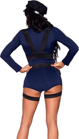 Костюм поліцейського BDSMLOVE: сексуальний блакитний набір для косплею, включає шапку, боді, ремінь, значок та імітатор рації