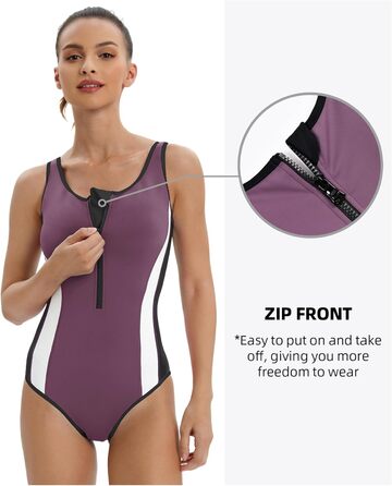 Жіночий спортивний купальник Racerback чорного кольору. Сучасна спортивна білизна для плавання (44, сіро-ліловий)