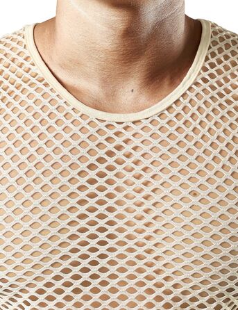 Чоловіча сітка-майка JOGAL з прозорою вставкою, бежевого кольору (S)