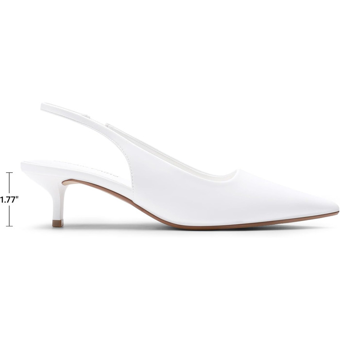 Жіночі туфлі-човники Dream Pairs на низьких підборах з відкритою п'ятою (slingback), білі, розмір 43 EU