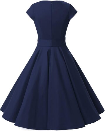 Сукня Dressystar вінтажна 50-х років в горошок, темно-синя, розмір M