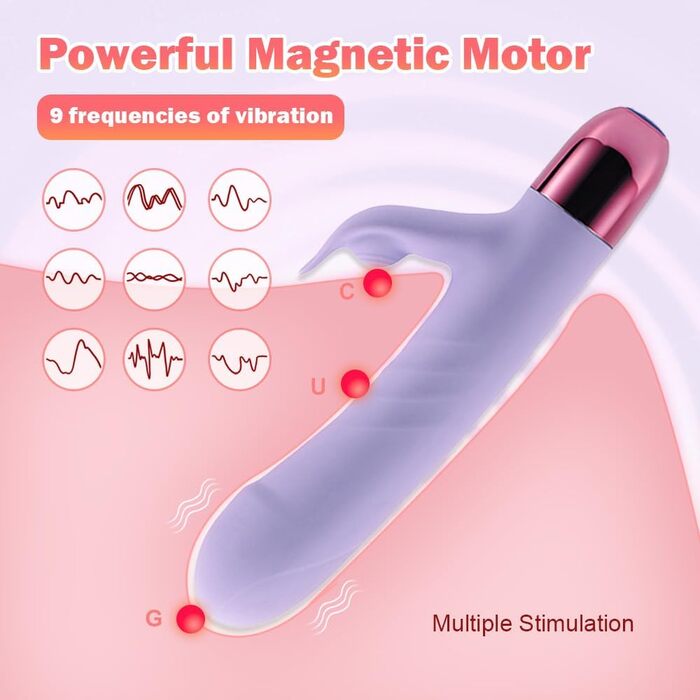Вібратор для жінок Jinqian Rabbit з 9 режимами вібрації та стимуляцією G-точки, для пар