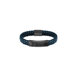 Шкіряний плетений браслет чоловічий BOSS Jewelry колекція LANDER, синій
