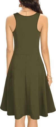 Сукня Daen Soerkleid Rockabilly вільний крій оливкова (XXL) - Короткий літній сарафан