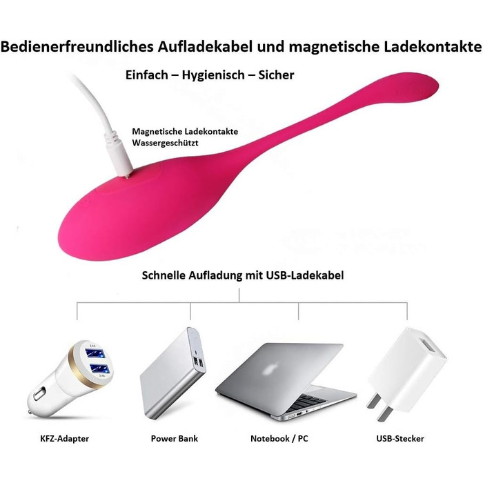 Вібратор JOY DeLuxe з пультом дистанційного керування - віброяйце з силікону, USB-зарядка