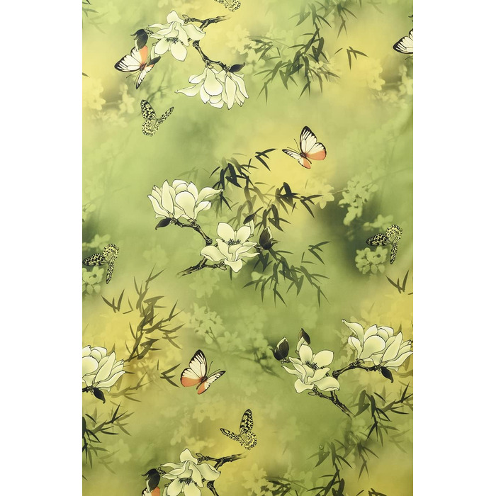 Шовковий халат-кімоно Ledamon для жінок, 100% шовк, класичний квітковий халат, нічна сорочка (один розмір, зелений/жовтий)