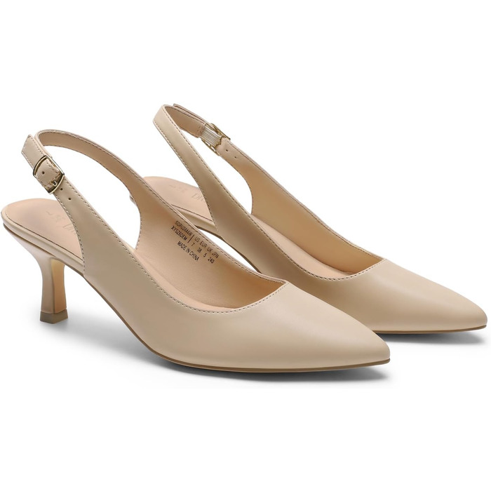 Жіночі туфлі-човники Dream Pairs Slingback на підборах, бежеві (Nude), PU-шкіра, розмір 38 EU