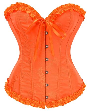Корсет жіночий KUOSE з нагрудником, великі розміри S-6XL, чорний (30-32, помаранчевий)