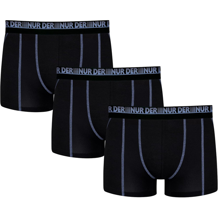 Боксер чоловічий 3 шт. 3D-Flex Air, бавовна, чорний/джинс, чоловіча білизна