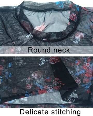 Чоловіча сітчаста футболка AIEOE з блискітками та глітером, прозора, мереживна, для клубного одягу, довга/коротка, з квітковим малюнком, з довгим рукавом