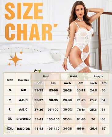 RSLOVE Комплект спідньої білизни для жінок - мереживний комплект з 4 частин, бюстгальтер з кісточками та стрінгі, білий