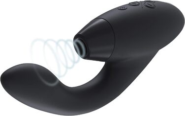 Womanizer DUO 1: Вібратор-заспокійник та стимулятор G-точки з присоскою, 12 рівнів інтенсивності, чорний/золотий