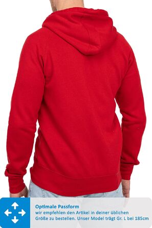 Чоловіча толстовка на блискавці з капюшоном Happy Clothing, теплий худі з флісом, бавовняна суміш, Regular Fit, червоний (S-5XL)