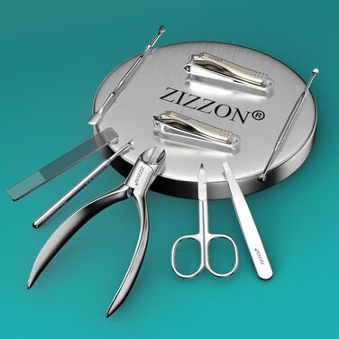 Професійний набір для манікюру та педикюру ZIZZON 9-в-1, інструменти з нержавіючої сталі в шкіряному чохлі (Помаранчевий)