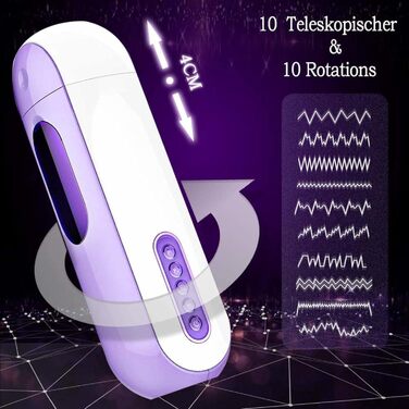 Автоматичний секс-іграшка для чоловіків з 10 режимами телескопічної та ротаційної дії. Мастубатор, секс-іграшка для чоловіків