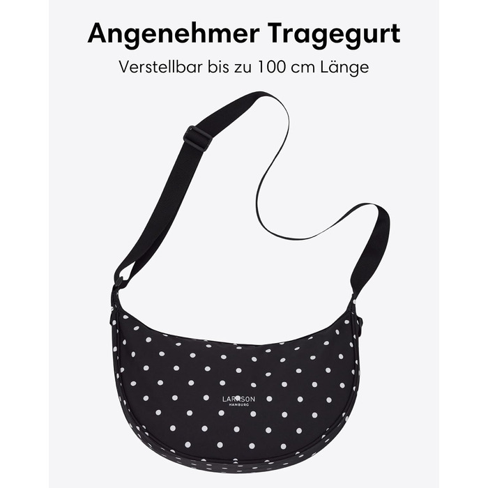 Жіноча сумка-кросбоді LARKSON Solveig Small Halbmond у горошок, 6.5 л, Medium