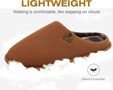 Чоловічі домашні капці ONCAI з ефектом пам'яті (Memory Foam), утеплені штучним хутром, з гумовою підошвою для дому та вулиці, Khaki, розмір 49 EU