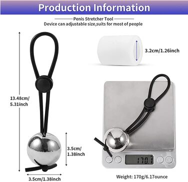 Кільце для статевого члена Qiyasex з регульованою вагою, металеві намистини, кільце для яєчок, розтягувач яєчок, натягувач статевого члена, іграшки для чоловіків (1 комплект)