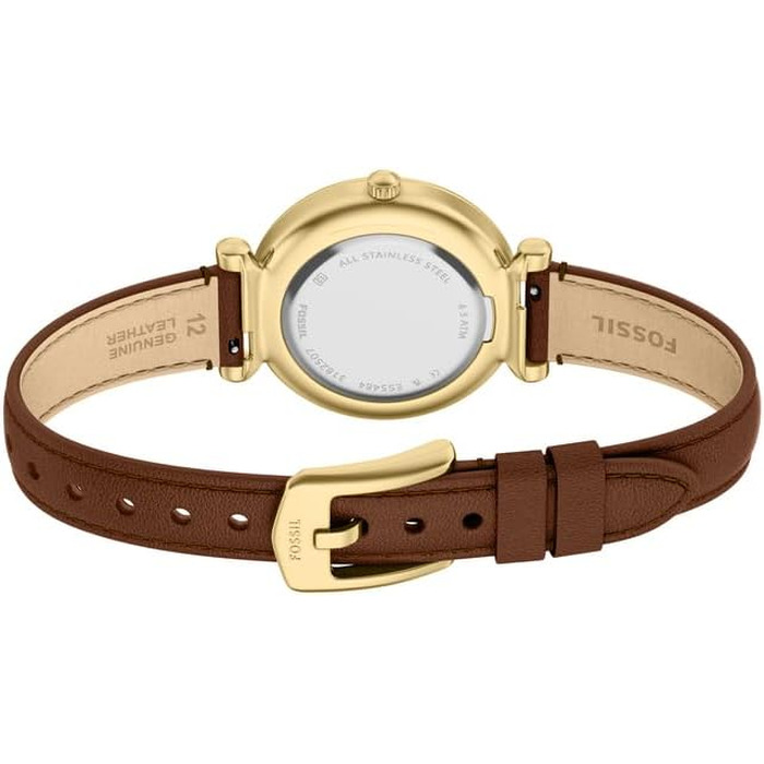 Жіночий кварцовий годинник Fossil Carlie золотистого кольору з браслетом із нержавіючої сталі, 28мм, Safran-gold