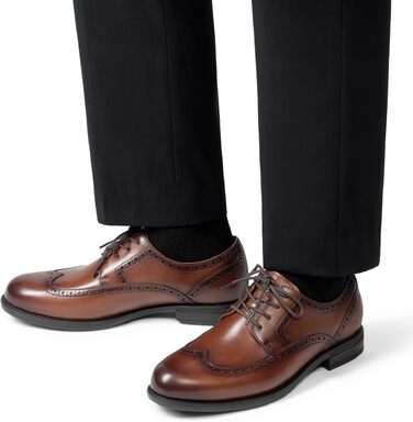 Чоловічі шкіряні туфлі Bruno Marc Brogue Wingtip світло-коричневого кольору, розмір 44 EU