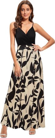 Сукня довга Soerkleid квіткова з розрізом та V-подібним вирізом на бретельках для гостей весілля (XL)