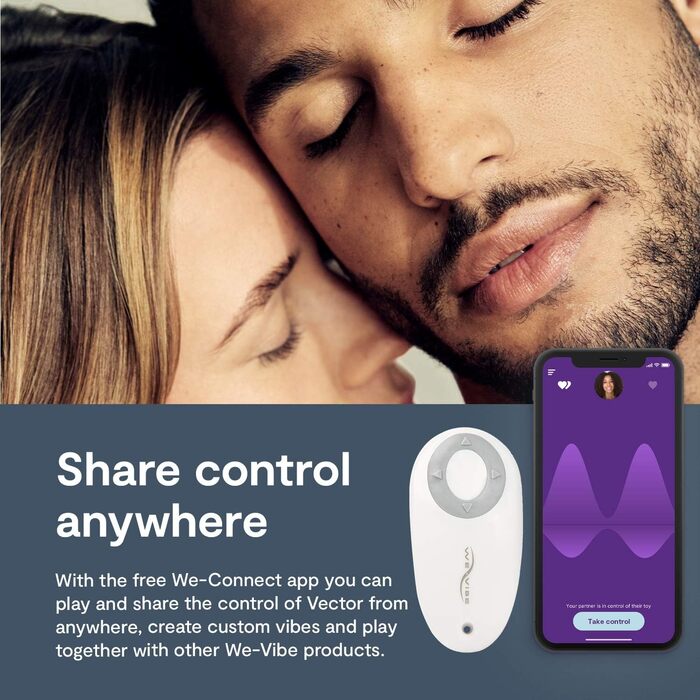 We-Vibe Vector: Масажер простати та перинеума для чоловіків - анальний секс-іграшка з пультом дистанційного керування, керована через додаток, гнучкий силіконовий вібратор (сірий)