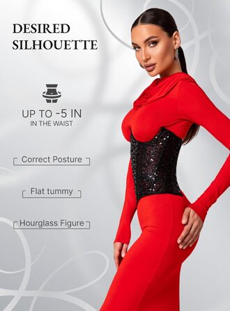 Корсет для фігури жіночий Meh-Korett Shine Black L, Body shaper, моделюючий, для схуднення