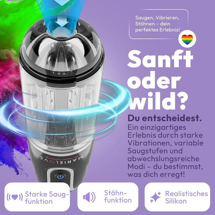 Електричний мастурбатор для чоловіків з реалістичним симулятором орального сексу, функцією насосу та вібрації, перезаряджуваний, з силікону