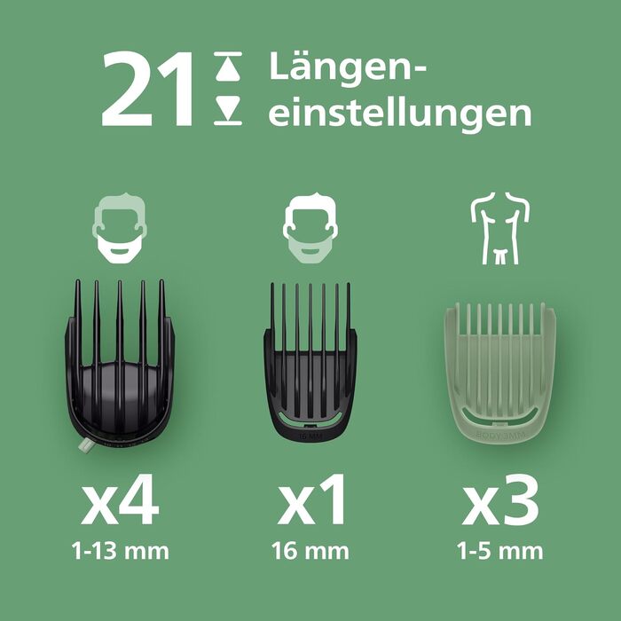 Універсальний тример Philips Multigroom Series 7000 MG7931/15 16-в-1 для обличчя, волосся та тіла, металеві леза, 21 налаштування довжини (0,5-16 мм)