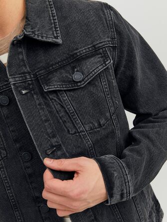 Чоловіча джинсова куртка JACK & JONES чорного кольору, розмір XXL