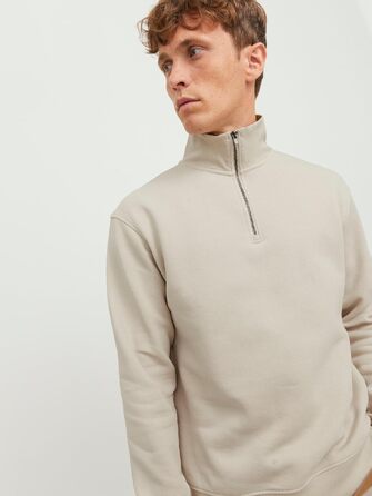 Чоловічий в'язаний кардиган Jack & Jones з чверть-застібкою на блискавці, однотонний, розмір XXL, колір Scarab