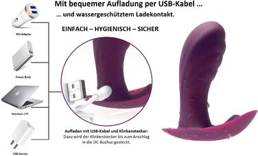 Вібратор-метелик Lustfactor для жінок з силікону | Бездротовий, з пультом керування | Для вагінальної та кліторальної стимуляції | Зарядний, USB | Інтимні іграшки для дорослих