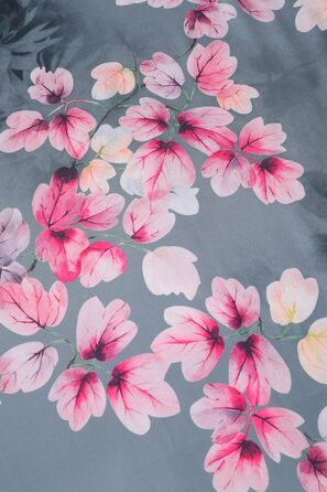 Халат жіночий довгий з атласу, квітковий принт, Babeyond. Ідеальний для дому, відпочинку, вечірок. Розмір універсальний, сірий колір.