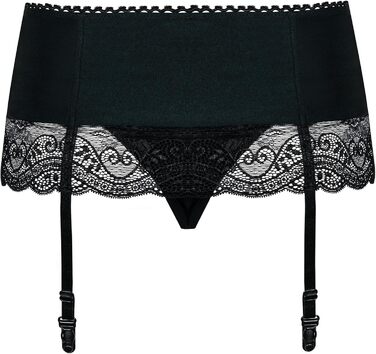 Сексуальний жіночий комплект спідньої білизни Selente Love & Fun з корсетним поясом (танга/шкарпетки опціонально), чорний, L-XL, Made in EU