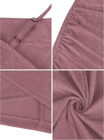 Missufe Елегантне сукня-кокетка для жінок, вечірнє міні-плаття на бретелях, облягаюче, з V-подібним вирізом, фігурна, без рукавів, олівець, (Ніжно-рожевий, S)