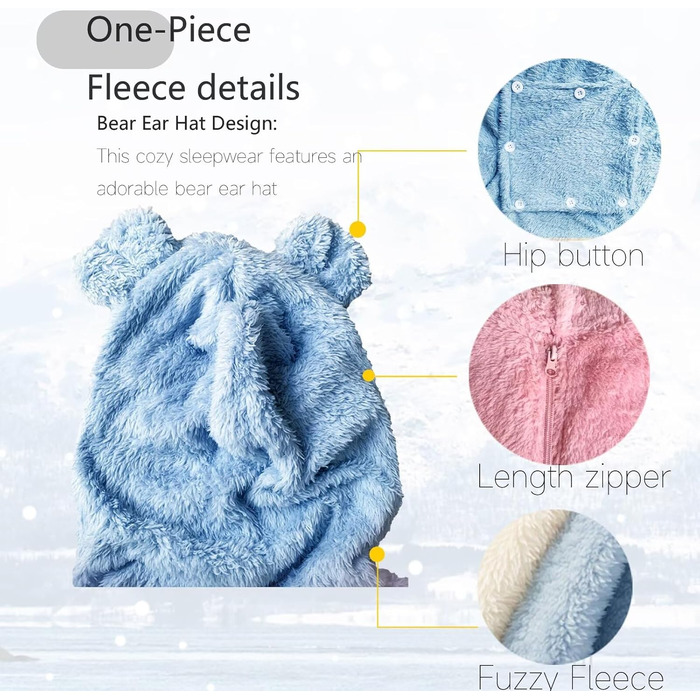 Жіночий флісовий комбінезон MANGGUO з капюшоном та застібкою на попі, теплий піжамний комплект, чорний