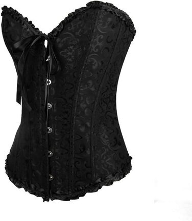 Корсет жіночий сексуальний, корсаж вінтажний готичний, бюстєри стимпанк, корсет топ для жінок з великою грудьми, корсет-шнурівка, талія, спідня білизна, корсет поверх бюстгальтера, корсет вампір, 5XL, чорний