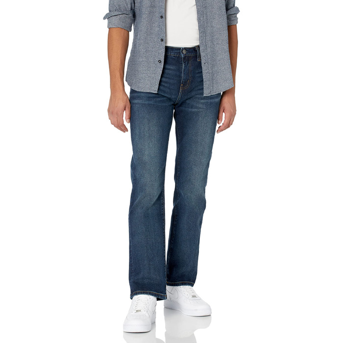 Чоловічі джинси Amazon Essentials Bootcut прямого крою, темно-синій колір (Dark Wash), розмір 42W / 34L