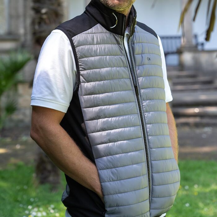 Чоловічий гібридний утеплений жилет Cavin Kein Bodywarmer, розмір 5XL, сріблясто-чорний
