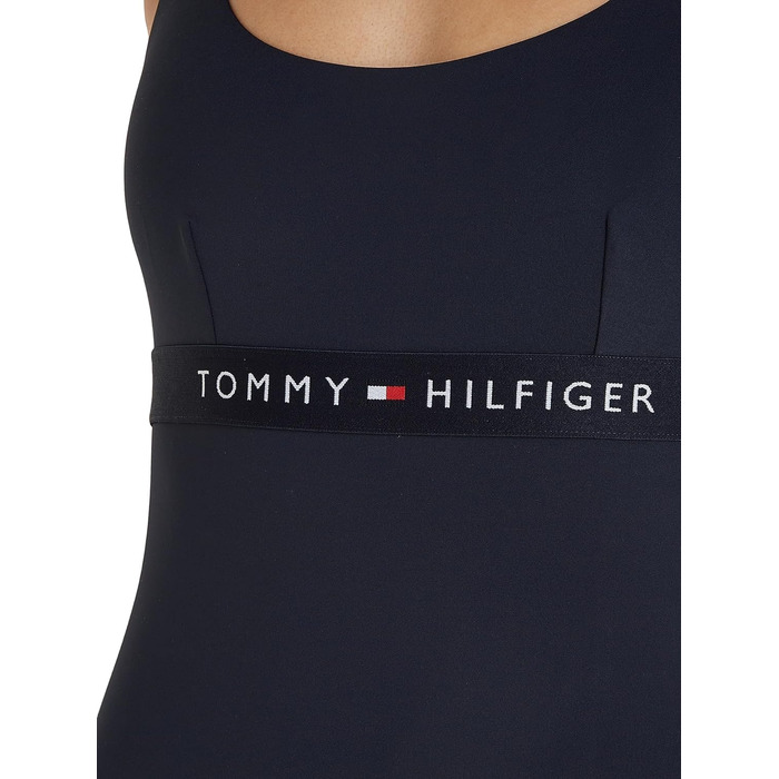 Купальник жіночий Tommy Hilfiger суцільний з вирізами XL блакитний (Desert Sky)