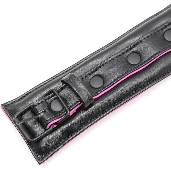 Чорне та рожеве шкіряне намисто для бондіджу та еротики: фетіш-намисто-рабське підв'язування з мотузкою