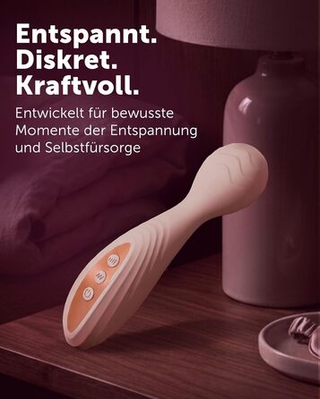 Vibrator Intima Soie для жінок – стимулятор клітора, масажний стержень. 8 інтенсивностей, 20 режимів, водонепроникний, пастельно-рожевий.