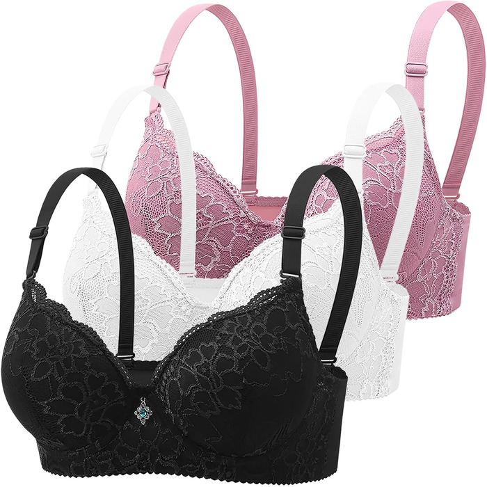 3 шт. комплект бюстгальтерів BHS для жінок з кісточками: класичний комплект, комфортний, безшовний, з підняттям, спортивний бюстгальтер з регульованим бюстієром, міцна підтримка, для тренувань, сну, великі груди, білизна, з підкладкою, для щоденного викор