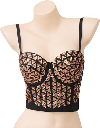 Жіночий топ-корсет Royal Smeela з блискітками, на тонких бретелях, бюстгальтер, золотий колір