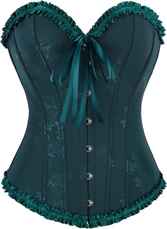 Корсет для жінок Kevry Gothic, форма одягу, корсаж, бюстгальтер, спідня білизна, топ (34-36, темно-зелений)